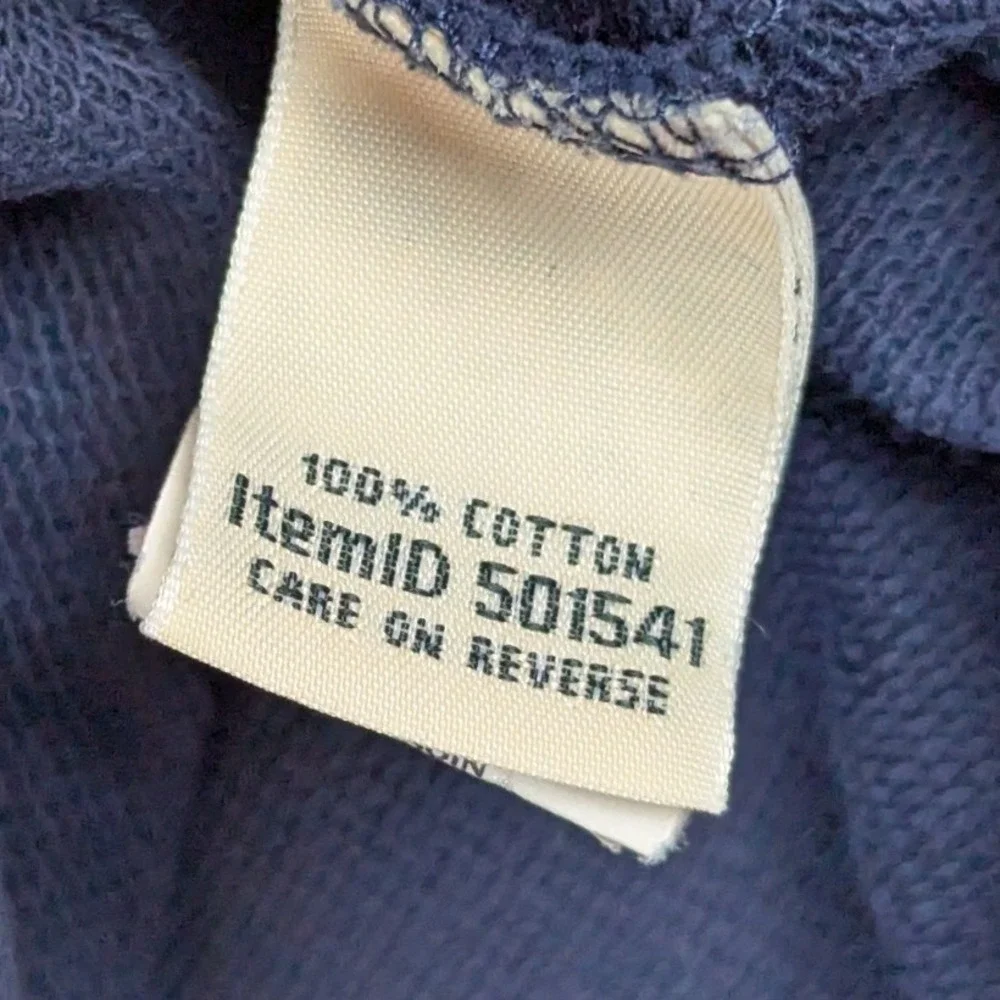 LL Bean Mens‎ M Navy Blue 100% Cotton Quarter Button Mock Neck Pullover 501541